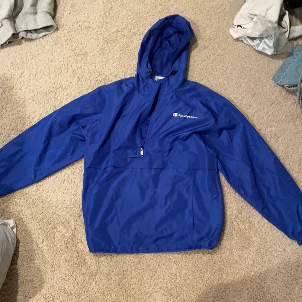 blue champion windbreaker